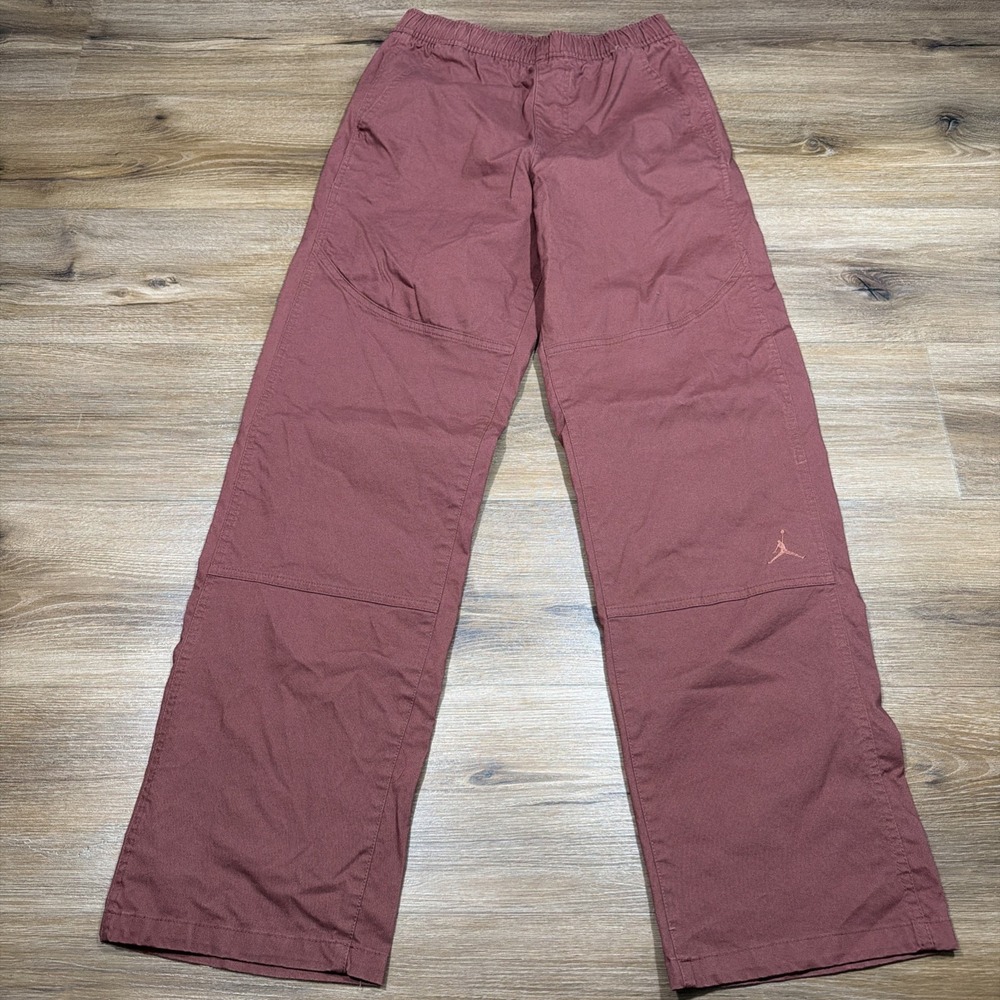 Nike Air Jordan Double Knee Pants Men's SMALL Burgundy Red Skate Baggy 30"